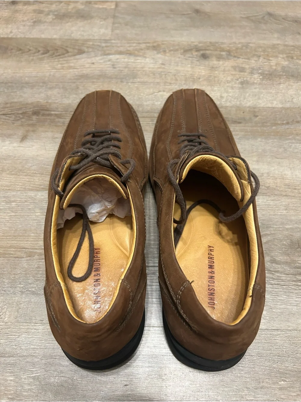 Johnston & Murphy Men’s Size 10.5 M Brown Suede Lace-Up Bicycle Toe Derbys Shoes